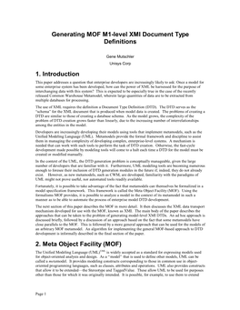 MOF M1-Level XMI Document Type Definitions