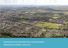 Renfrewshire Main Issues Report 2017 Consultation – Summary of Representations