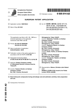 Novel Tetracyclic Compounds Having Anti-Allergic and Anti-Asthmatic Activities, Their Preparation and Use