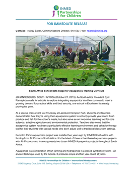 South Africa School Sets Stage for Aquaponics Training Curricula