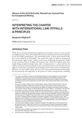 Interpreting the Charter with International Law: Pitfalls & Principles