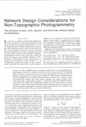 Network Design Considerations for Non-Topographic Photogrammetry