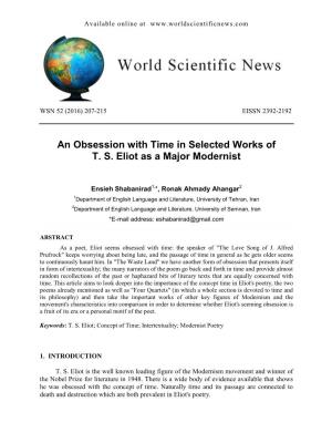 An Obsession with Time in Selected Works of T