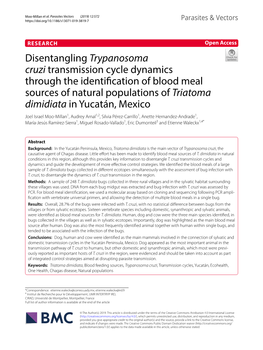 Disentangling Trypanosoma Cruzi Transmission Cycle Dynamics