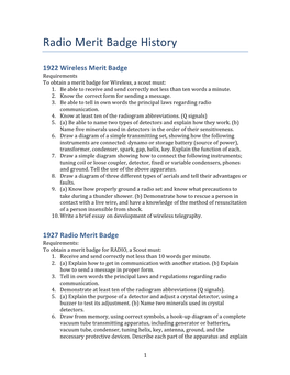 Radio Merit Badge History