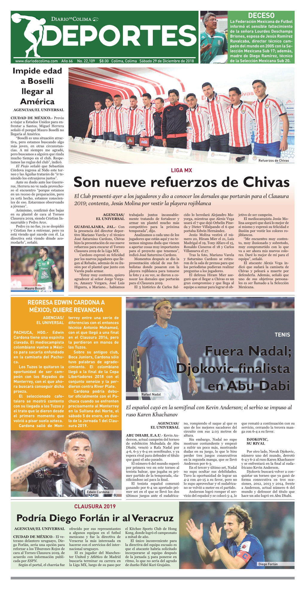 Son Nueve Refuerzos De Chivas