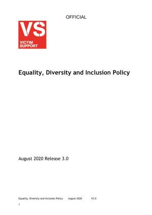 Equality, Diversity and Inclusion Policy
