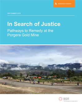 In Search of Justice Porgera Gold Mine