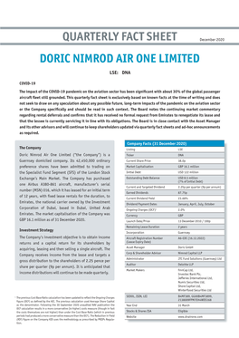 Quarterly Fact Sheet Doric Nimrod Air One Limited