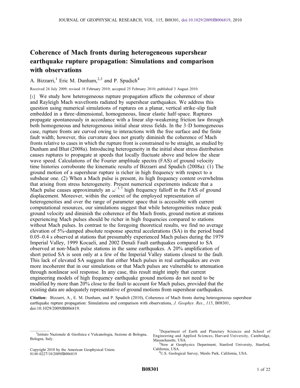 Coherence of Mach Fronts During Heterogeneous Supershear Earthquake Rupture Propagation: Simulations and Comparison with Observations A