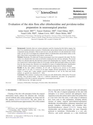 Evaluation of the Skin Flora After Chlorhexidine and Povidone-Iodine
