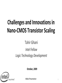 Challenges and Innovations in Nano‐CMOS Transistor Scaling