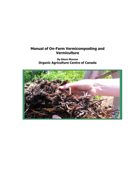 Manual on Vermiculture and Vermicomposting