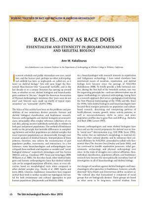 Race Is . . . Only As Race Does