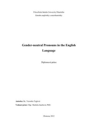Gender-Neutral Pronouns in the English Language