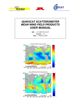 Quikscat Scatterometer Mean Wind Fields Products User Manual
