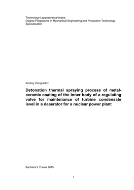 Detonation Thermal Spraying Process of Metal