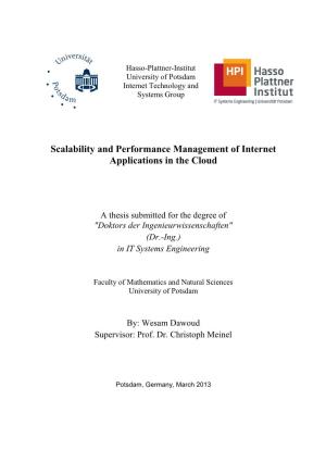 Scalability and Performance Management of Internet Applications in the Cloud