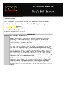 Poe's Baltimore