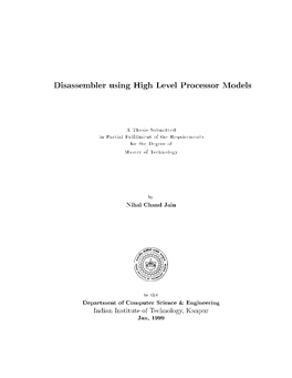 Disassembler Using High Level Processor Models