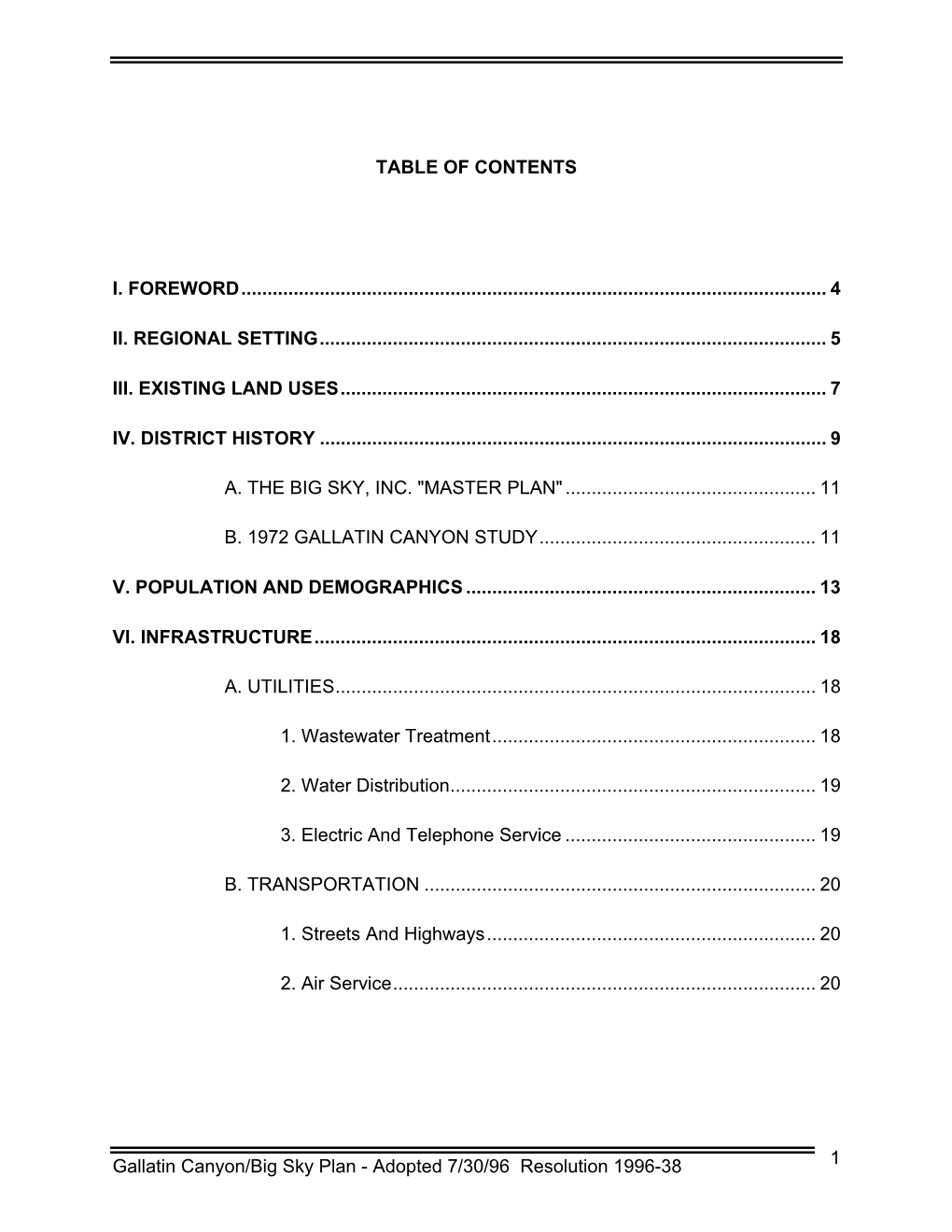 Table of Contents I. Foreword