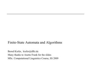 Finite-State Automata and Algorithms