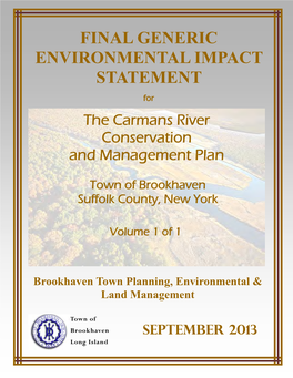 Carmans River Conservation and Management Plan FGEIS