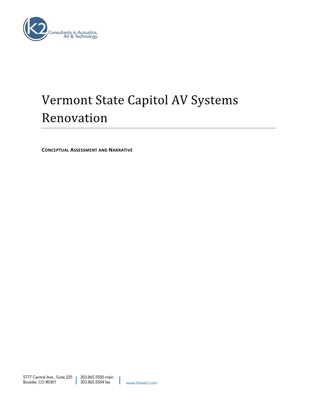 Vermont State Capitol AV Systems Renovation