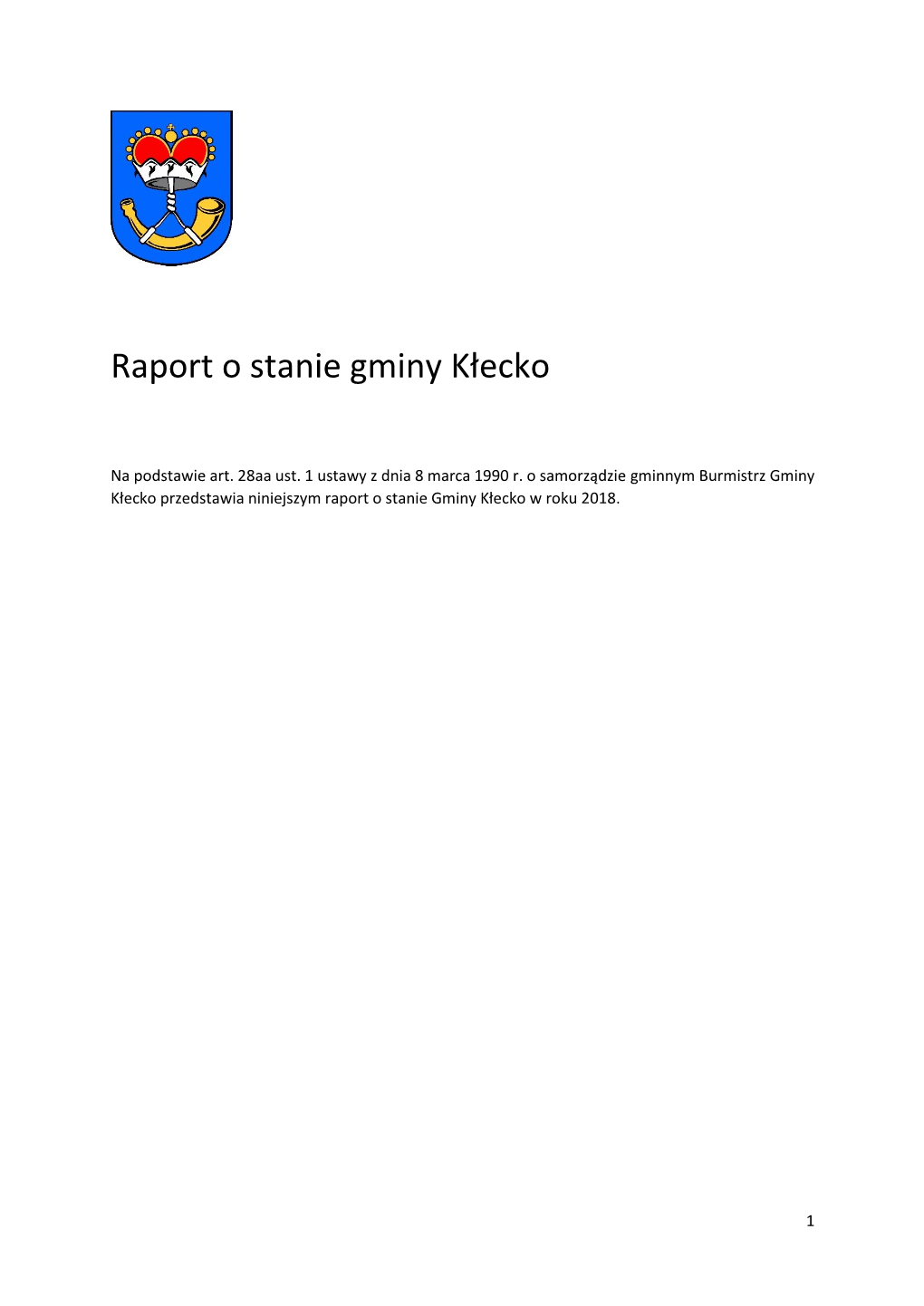 Raport O Stanie Gminy Kłecko