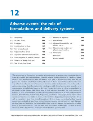 Adverse Events: the Role of Formulations and Delivery Systems