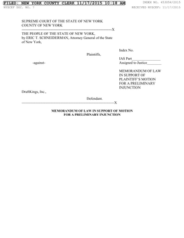 Filed: New York County Clerk 11/17/2015 10:18 Am Index No