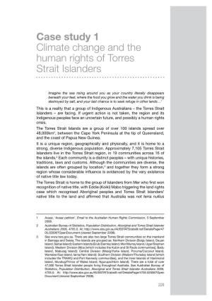 Case Study 1 Climate Change and the Human Rights of Torres Strait Islanders