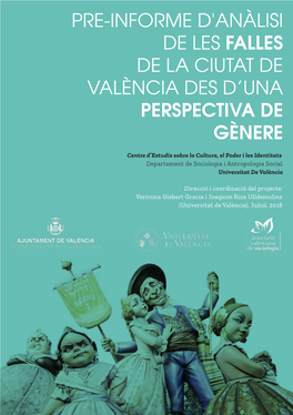 Pre-Informe D'anàlisi De Les Falles De La Ciutat De València Des D’Una Perspectiva De Gènere