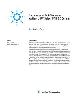 Separation of 54 Pahs on an Agilent J&W Select PAH GC Column