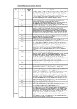 September 2020 Solar Outage Predicts
