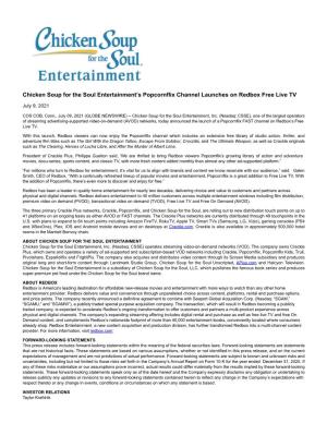 Chicken Soup for the Soul Entertainment's Popcornflix