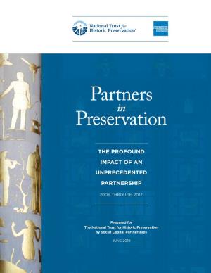 Partners in Preservation Amex Stewardship 2019: 17” X 11” Folded to 8.5” X 11”: Saddle Stitch: 24Pgs: 4/4: Stock TBD