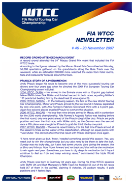 Fia Wtcc Newsletter
