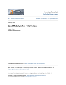 Covert Modality in Non-Finite Contexts