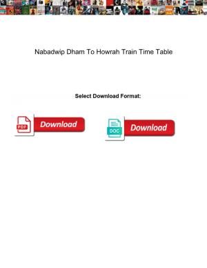 Nabadwip Dham to Howrah Train Time Table