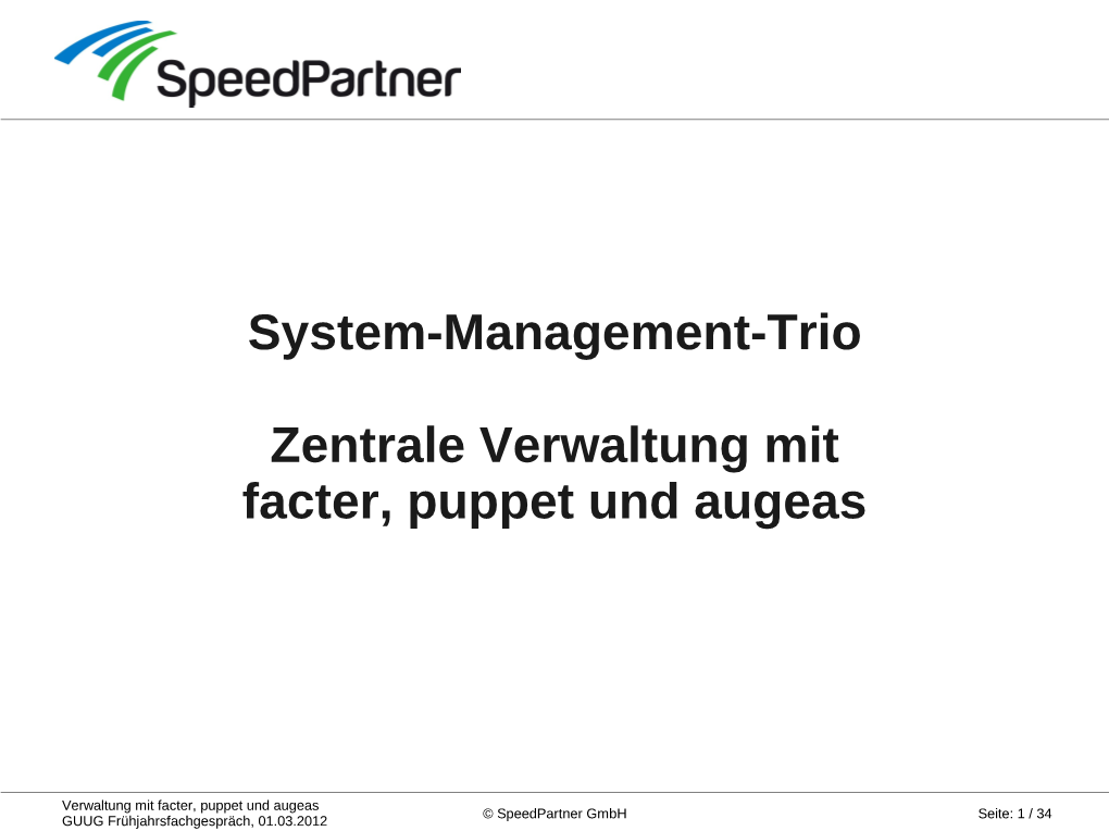 Zentrale Verwaltung Mit Facter, Puppet Und Augeas