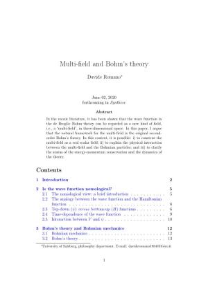 Multi-Field and Bohm's Theory