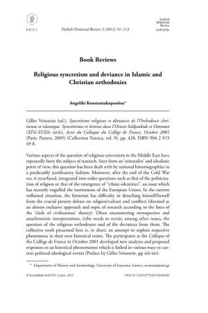 Book Reviews Religious Syncretism and Deviance in Islamic And