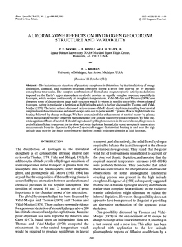 Auroral Zone Effects on Hydrogen Geocorona Structure and Variability