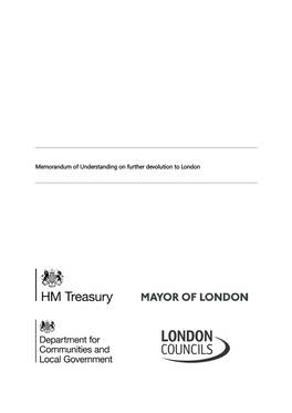 Memorandum of Understanding on Further Devolution to London