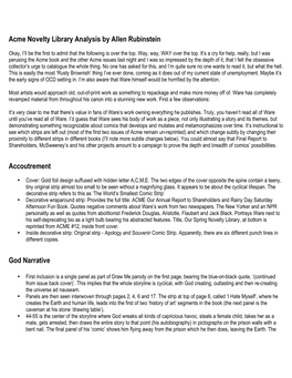 Acme Novelty Library Analysis by Allen Rubinstein Accoutrement God
