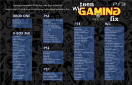 List of Teen Zone Games