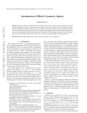 Introduction to Clifford's Geometric Algebra