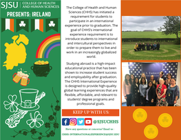 PRESENTS: IRELAND Requirement for Students to Participate in an International Experience Prior to Graduation