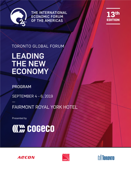 Toronto Global Forum Leading the New Economy
